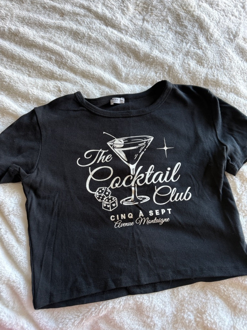 Ardene Black Graphic 'Cocktail Club' Short Sleeve Tee